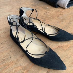 Black Suede Ivanka Trump flats
